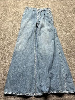 Frame Jeans Womens 25 Blue Seraphina Extra Wide Leg High Rise Flowy Skater